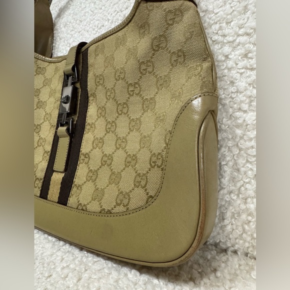 Gucci Jackie 1961 Leather and Canvas Shoulder Bag - Picture 6 of 10